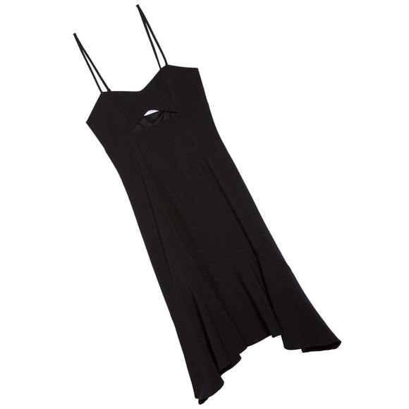 new NSR ♥︎ Ruffle Midi Open Midriff Cutout Dress ♥︎ Black ♥︎ Size Medium - Picture 8 of 11